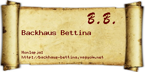 Backhaus Bettina névjegykártya