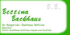 bettina backhaus business card